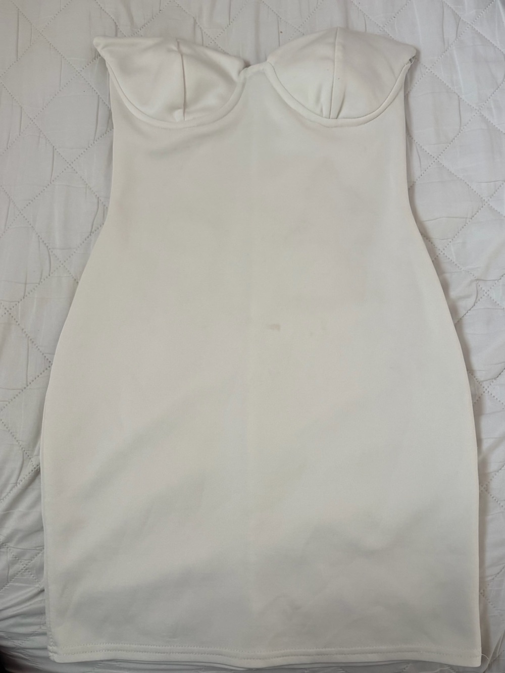 PrettyLittleThing White Strapless Mini Dress